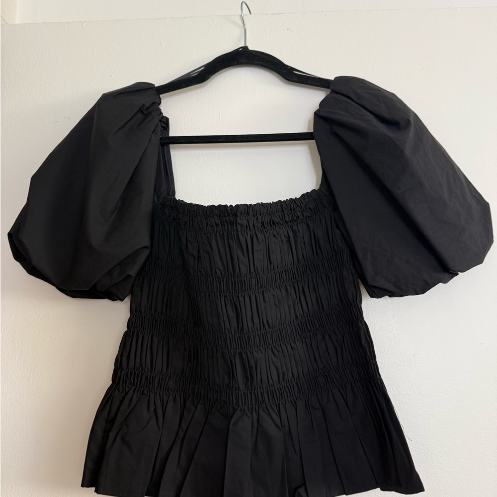 Astr Black Puff Sleeve Blouse